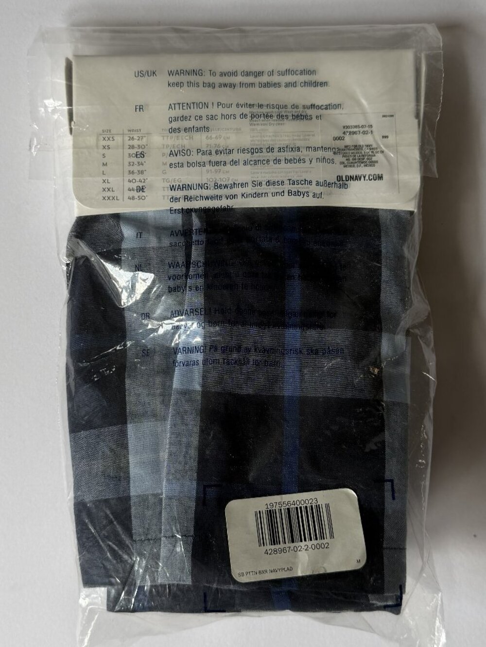 OLD NAVY Bundle 6-Piece Men's M Boxers 100% COTTON Woven Blue & Grey Plaids NEW - Picture 4 of 14